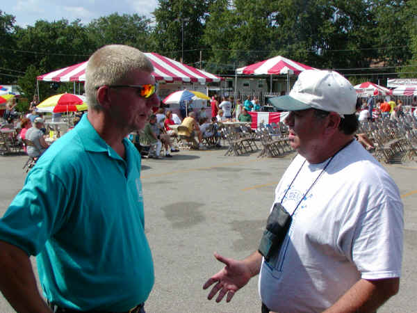 Trustee Ken Czyzewicz learning about emergent macrophytes from Chairman Bill